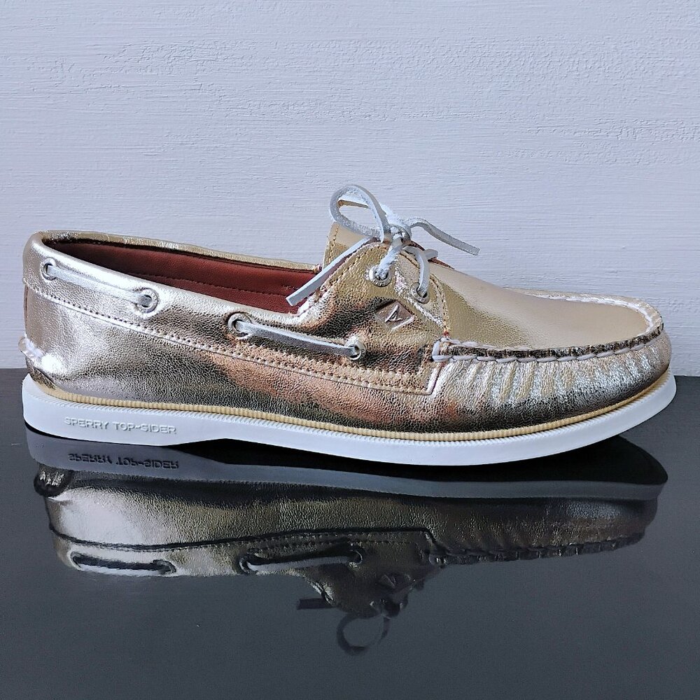 Sperry Women's Authentic Original Boat Shoe in Absoluetly Gorgeous Gold Leather